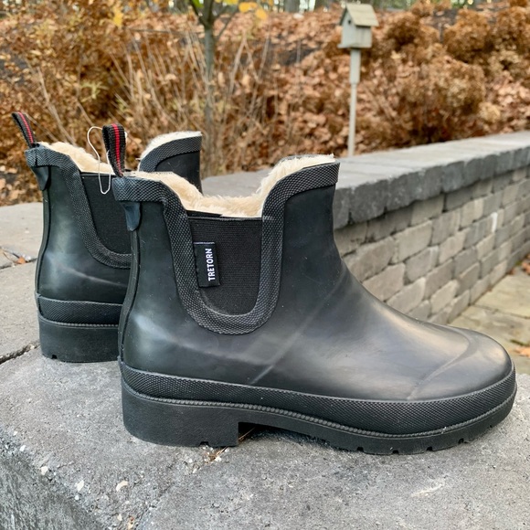 New in Box TRETORN LINA Faux Fur Lined Short Black Rain Boots,7 M Womens - Picture 13 of 15